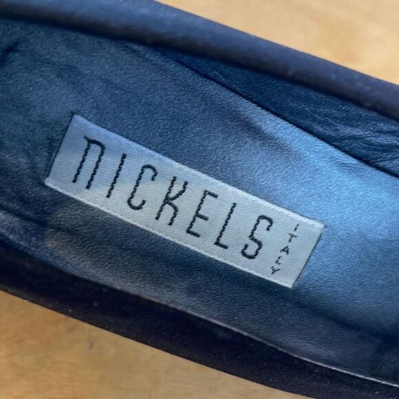 Nickels Italy Womens Square Toe Suede Block Heel Slip-on Pumps Black Size 7.5 - Picture 9 of 11